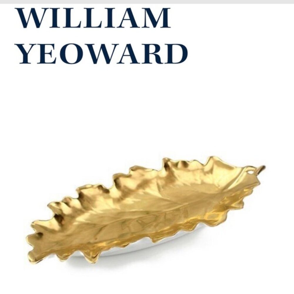Limoges for William Yeoward Gold Leaves Gold Oak Leaf 14 cm Dish Caviar Other